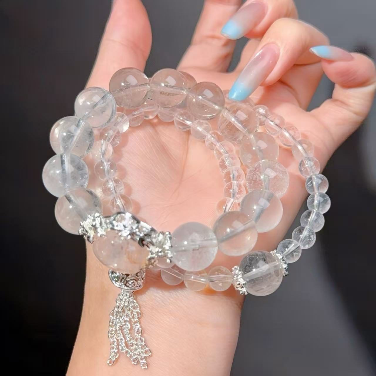 078 Clear Quartz Hematoid Quartz Bracelet 2025 Energy High Quality Fashion Jewelry Feng Shui Beads Magnetic Gift