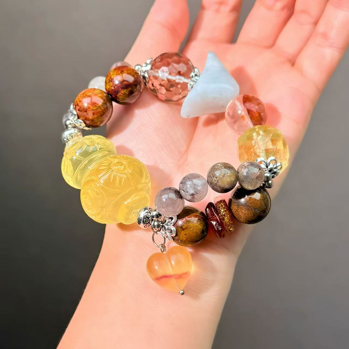 067 Citrine Smoky Quartz Pietersite Bracelet Energy High Quality Fashion Jewelry Beads Bracelet Gift