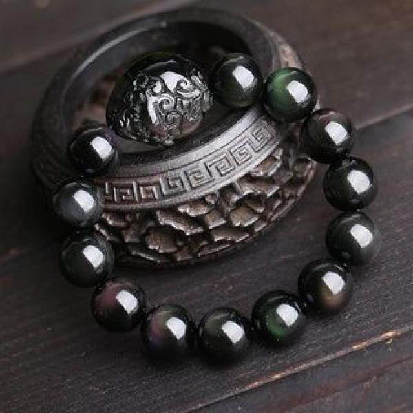 021 Silver obsidian piyao bracelet lucky charm bracelet 2025 energy feng shui high quality fashion magnetic unisex gift