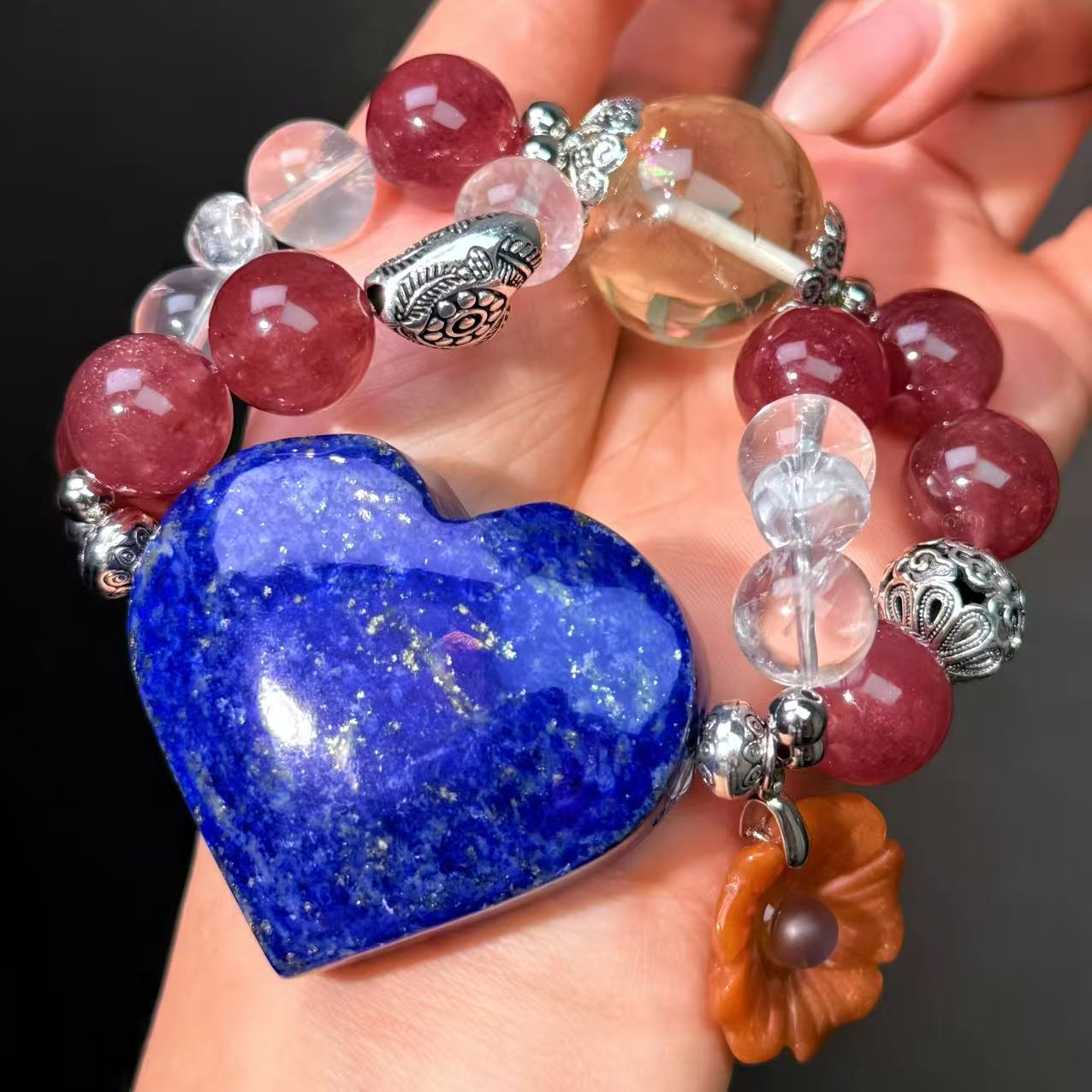 042 Lapis Lazuli Citrine Clear Quartz bracelet 2025 high quality energy feng shui fashion cute bracelet beads bracelet gift