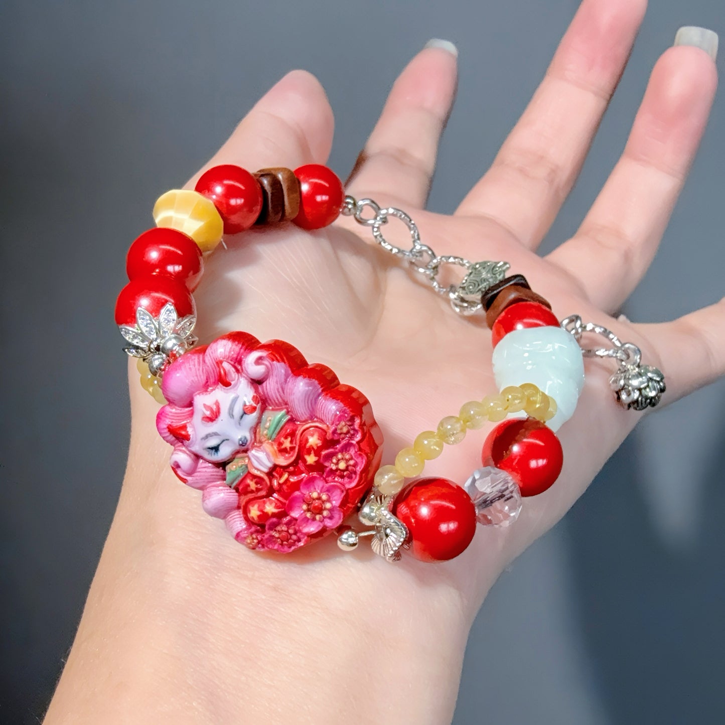 022 Hematoid Quartz Tiger's Eye Gold Rutilated Quartz Lucky Charm Bracelet 2025 Energy High Quality Fashion Jewelry Magnetic Beads Bracelet Gift