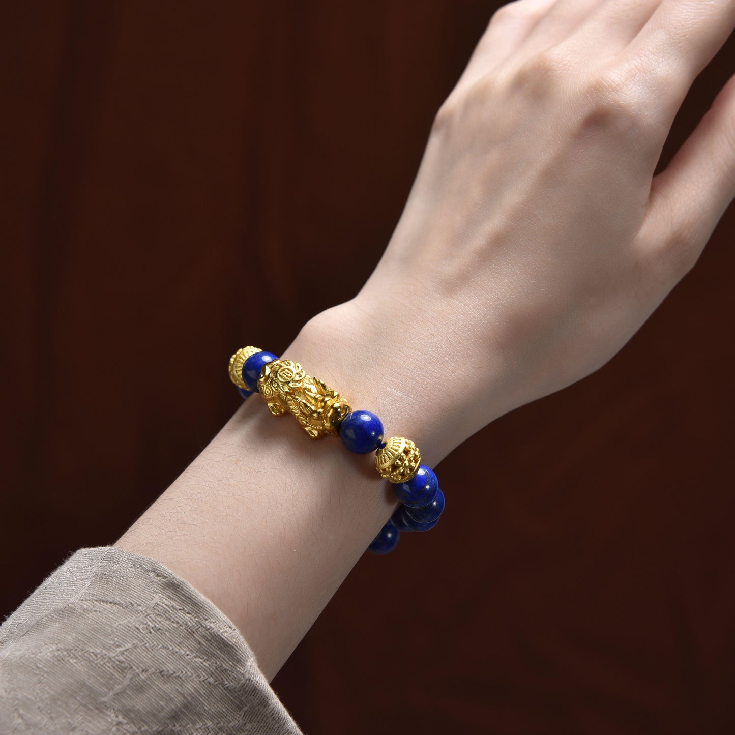 027 lucky charm bracelet 2023 lapis lazuli piyao bracelet energy wind water health beads rosary Chinese bracelet