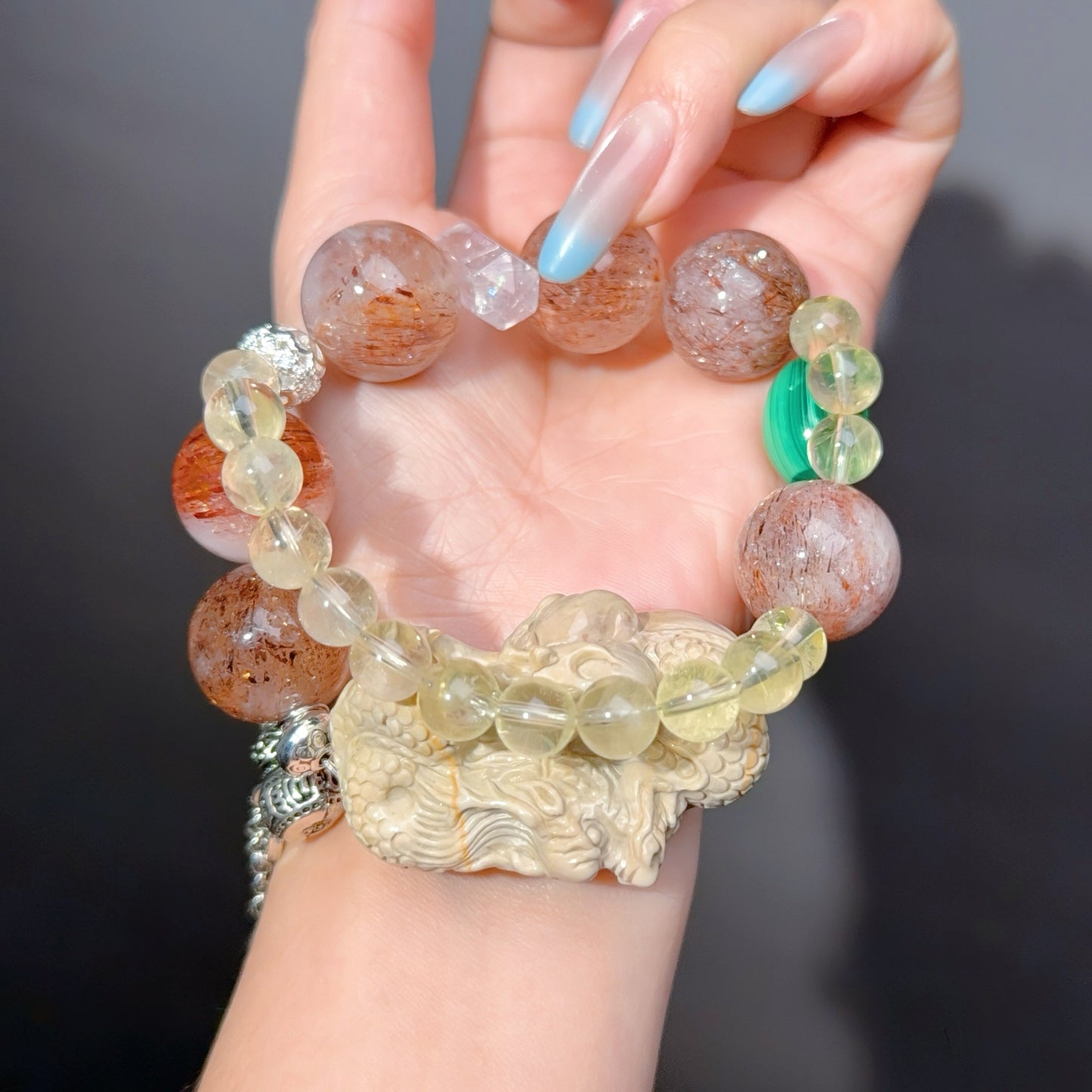 063 Super 7 Alashan Malachite Bracelet 2025 Fashion Energy High Quality Magnetic Bracelet Gift