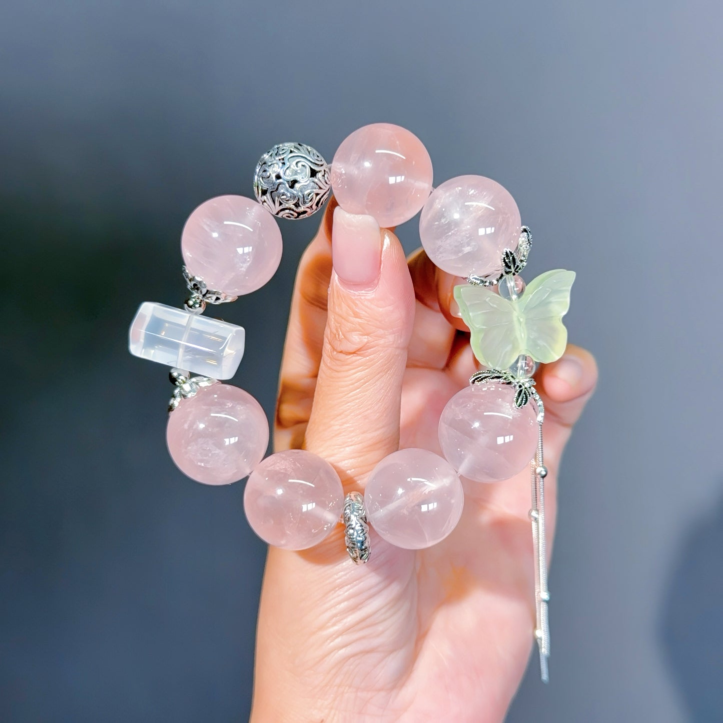 016 Rose Quartz Milk Quartz Serpentine bracelet Lucky Charm Bracelet 2025 Energy High Quality Fashion Jewelry Feng Shui Bead Bracelet Gift