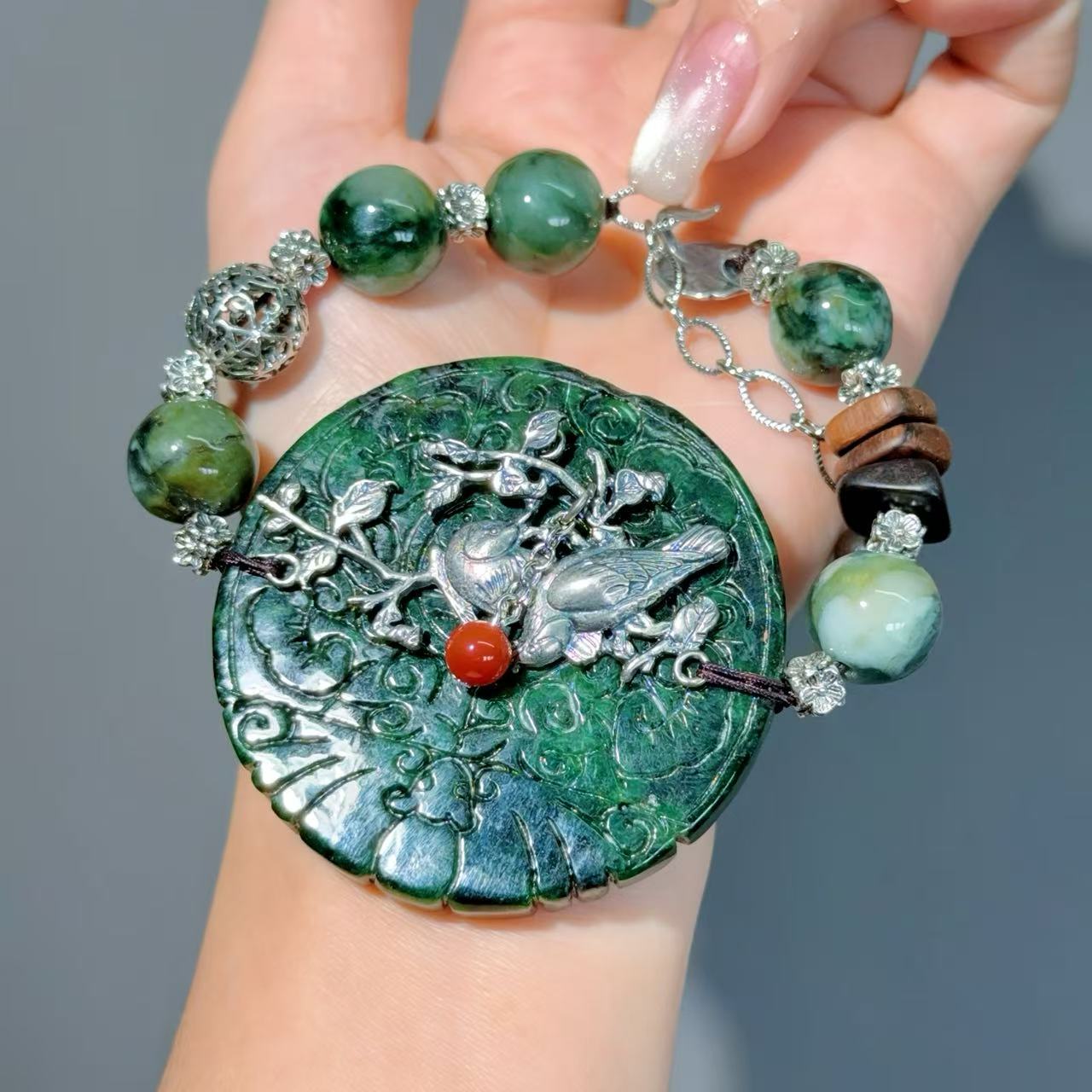 038 Jadeite High Quality Charm Bracelet 2025 High Quality Fashion Jewelry Beads Bracelet Gift