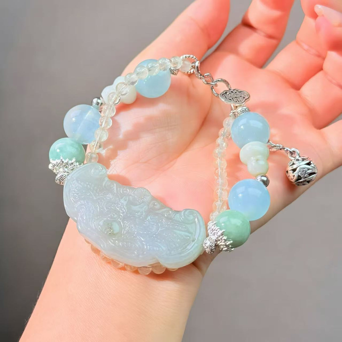 042 Jadeite Aquamarine Citrine bracelet high quality energy feng shui fashion cute bracelet beads bracelet gift