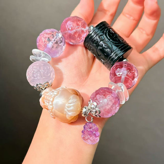 008 Amethyst Jadeite Sunstone High Quality Fashion  Bracelet Gift Bead Bracelet Jewelry