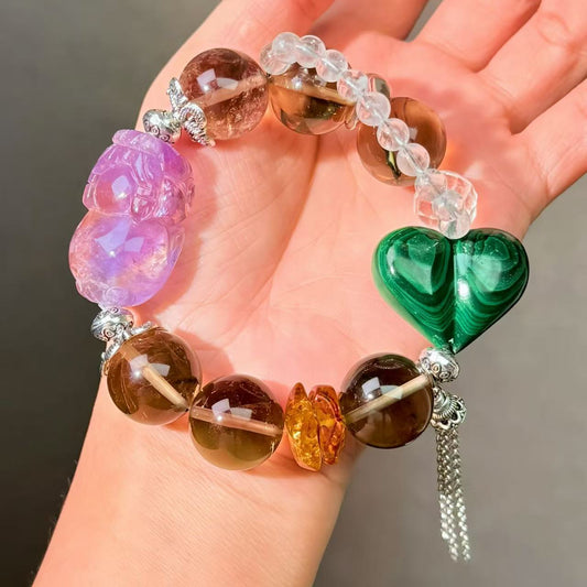 007 Malachite Ametrine Smoky quartz Bracelet Energy High Quality Fashion Feng Shui Bracelet Gift Bead Bracelet Jewelry
