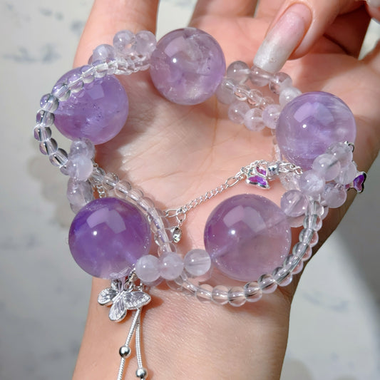 020 amethyst White crystal Bracelet 2025 Energy High Quality Fashion Jewelry Feng Shui Magnetic Beads Bracelet Gift
