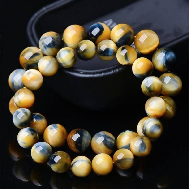 078  Natural Agate Tiger Eye Green Aventurine Bracelet 8MM 10MM 12MM Bead Bracelet