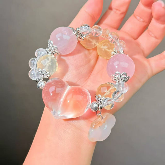 028 Clear quartz Rose quartz Clear quartz Bracelet, Citrine-Labradorite-Smoky Quartz Energy Feng Shui Fashion Jewelry Accessory Gift