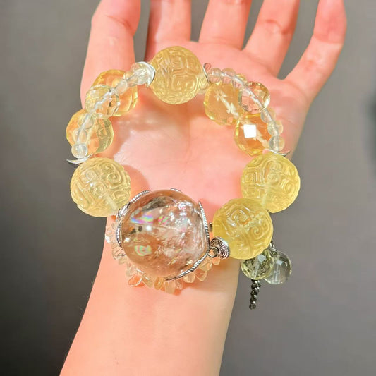 003 Azeztulite Citrine Bracelet Fashion Magnetic Crystal Jewelry Bracelet Energy Beads Bracelet Fashion Magnetic Crystal Jewelry