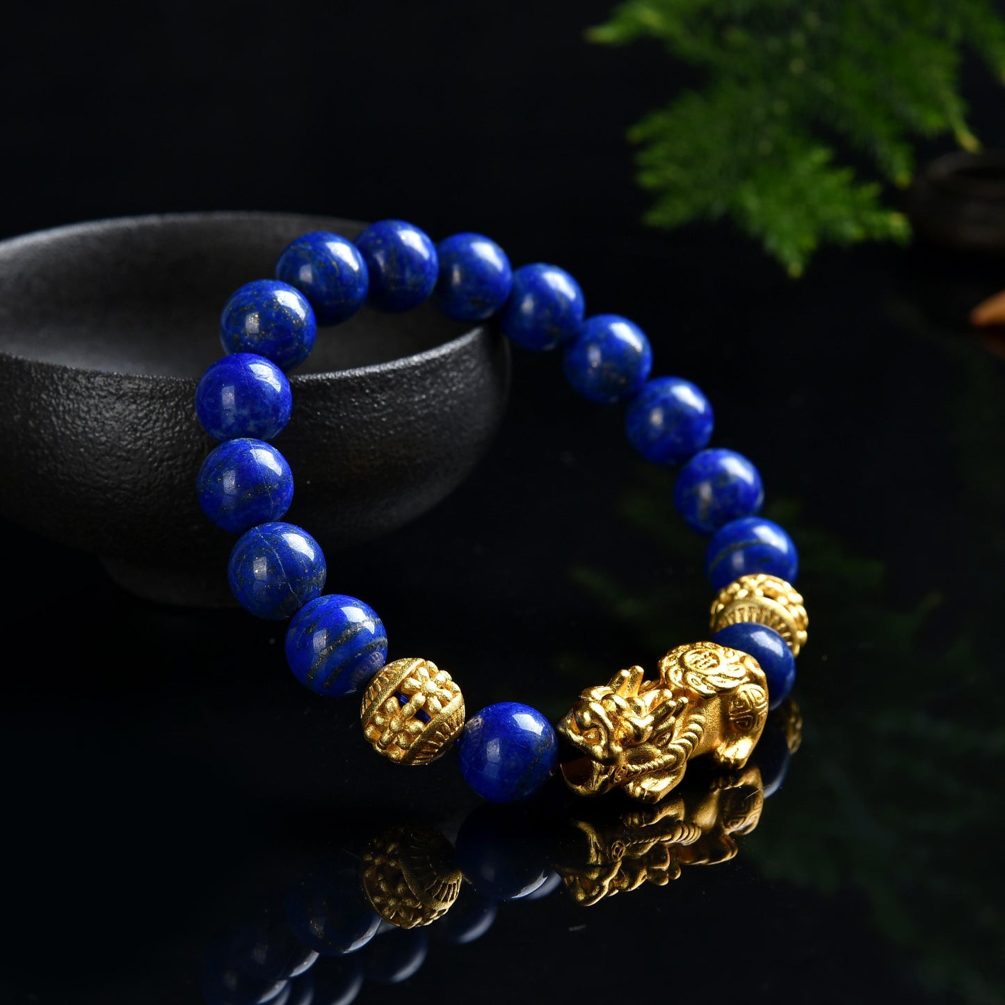 072 lucky charm bracelet 2023 lapis lazuli piyao bracelet energy wind water healing wealth beads rosary Chinese bracelet