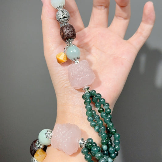 022 Jadeite Rose Quartz Tiger's Eye Lucky Charm Bracelet 2025 Energy High Quality Fashion Jewelry Magnetic Beads Bracelet Gift