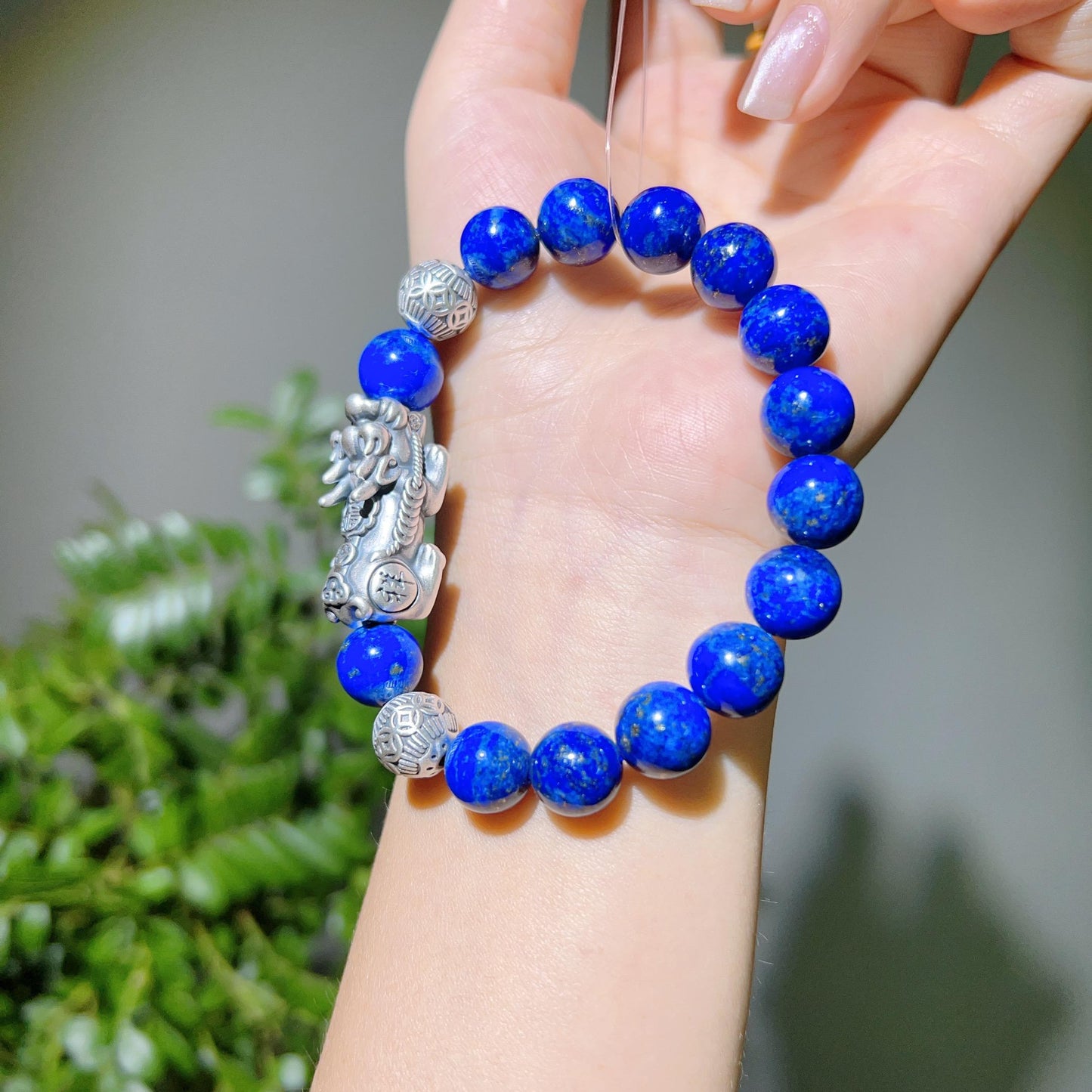 0121 S925 silver lapis lazuli piyao bracelet. High quality natural lucky charm bracelet 2025