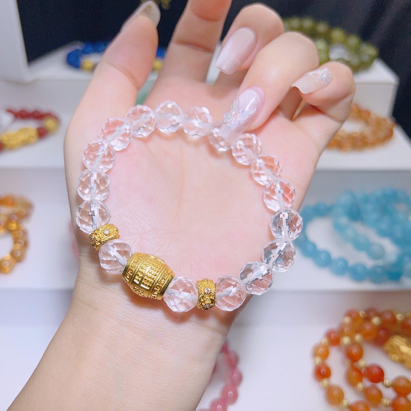 Clear quartz bracelet with certificate. Lucky Charm Bracelet 2024 Fashionable High Quality Energy Bracelet Lucky Bracelet