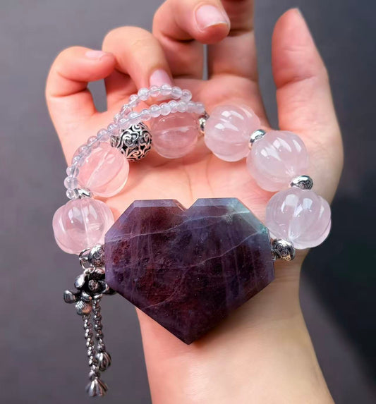 017 Cordierite Rose Quartzn bracelet energy high quality fashion jewelry magnetic beads bracelet gift