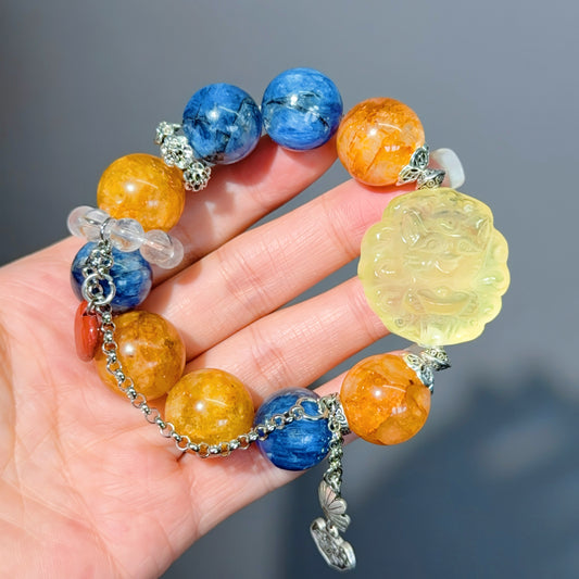 003 Kyanite Hematoid Quartz Citrine Bracelet 2025 Energy Beads Bracelet Fashion Magnetic Crystal Jewelry