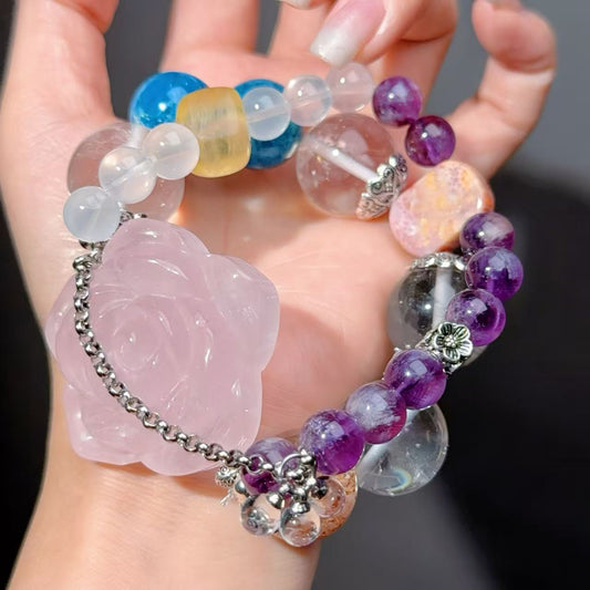 003 Clear Quartz Apatite Rose Quartz Bracelet 2025 Energy Beads Bracelet Fashion Magnetic Crystal Jewelry Bracelet 2025 Energy Beads Bracelet Fashion Magnetic Crystal Jewelry