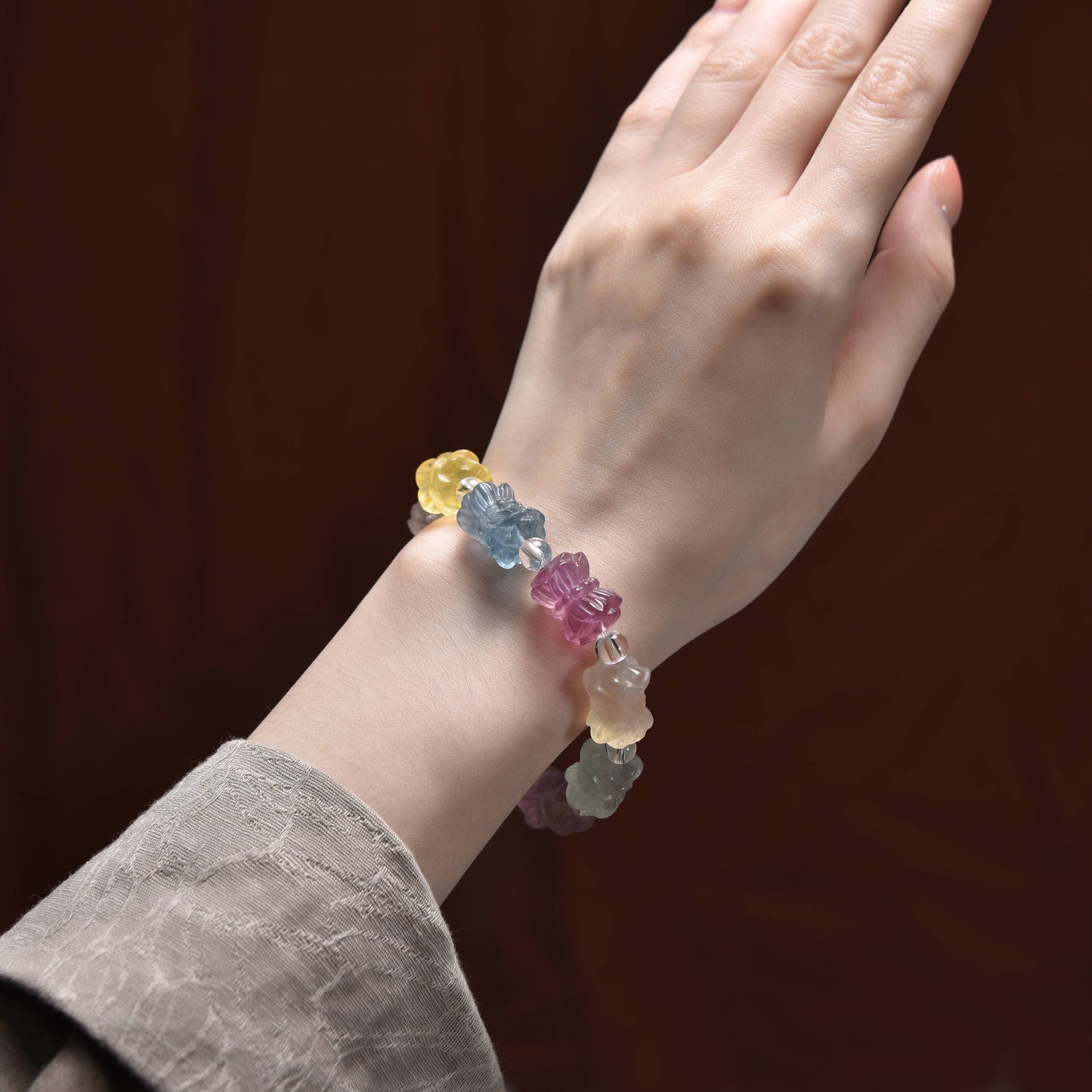 036 Fluorite bracelet with certificate lucky charm bracelet