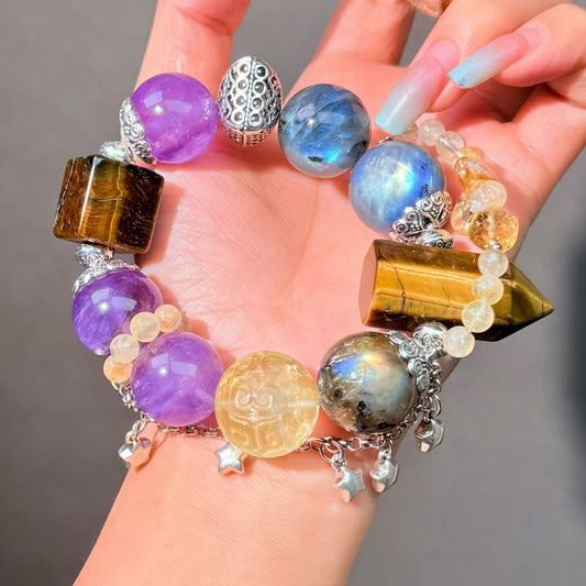 050 Amethyst Labradorite Citrine  bracelet fashion jewelry magnetic feng shui beads bracelet gift