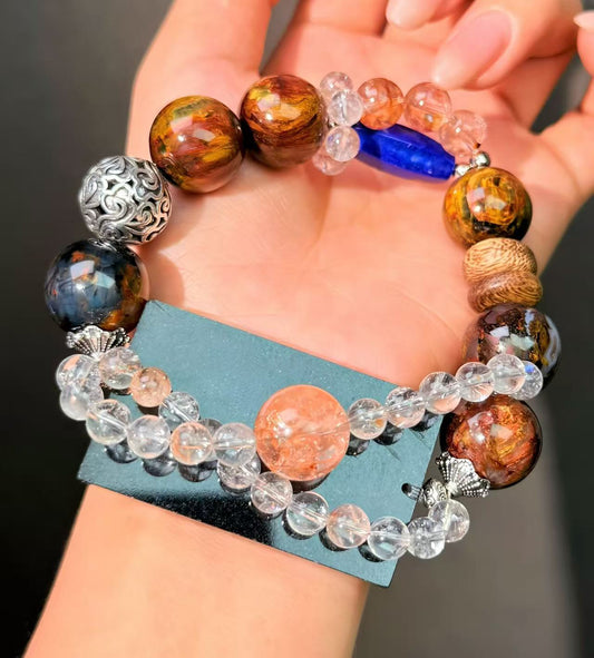 027 Pietersite Jadeite bracelet 2023 lapis lazuli bracelet energy wind water healing wealth beads rosary Chinese bracelet
