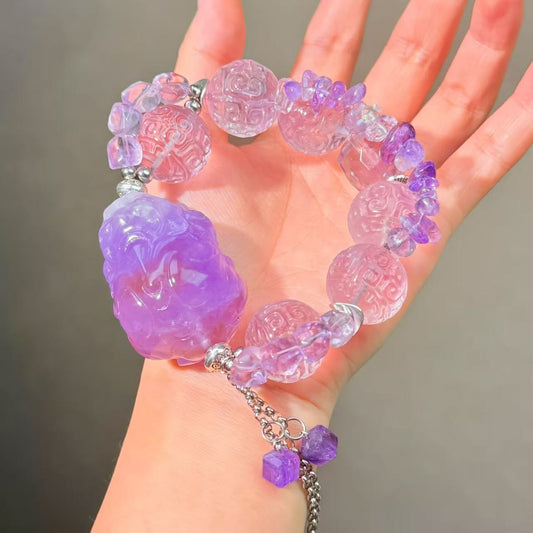 011 Amethyst  bracelet Jewelry Magnetic Feng Shui Bracelet Gift