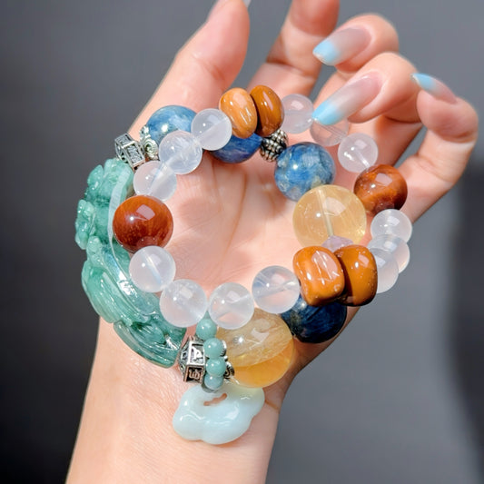 007 Jadeite Citrine Kyanite Bracelet 2025 Energy High Quality Fashion Feng Shui Bracelet Gift Bead Bracelet Jewelry