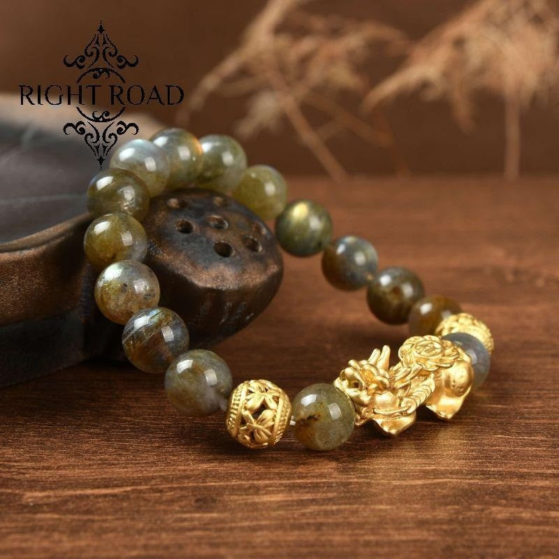 045 Labradorite Pixiu Bracelet Lucky Charm Bracelet 2025 Energy Feng Shui High Quality Bracelet