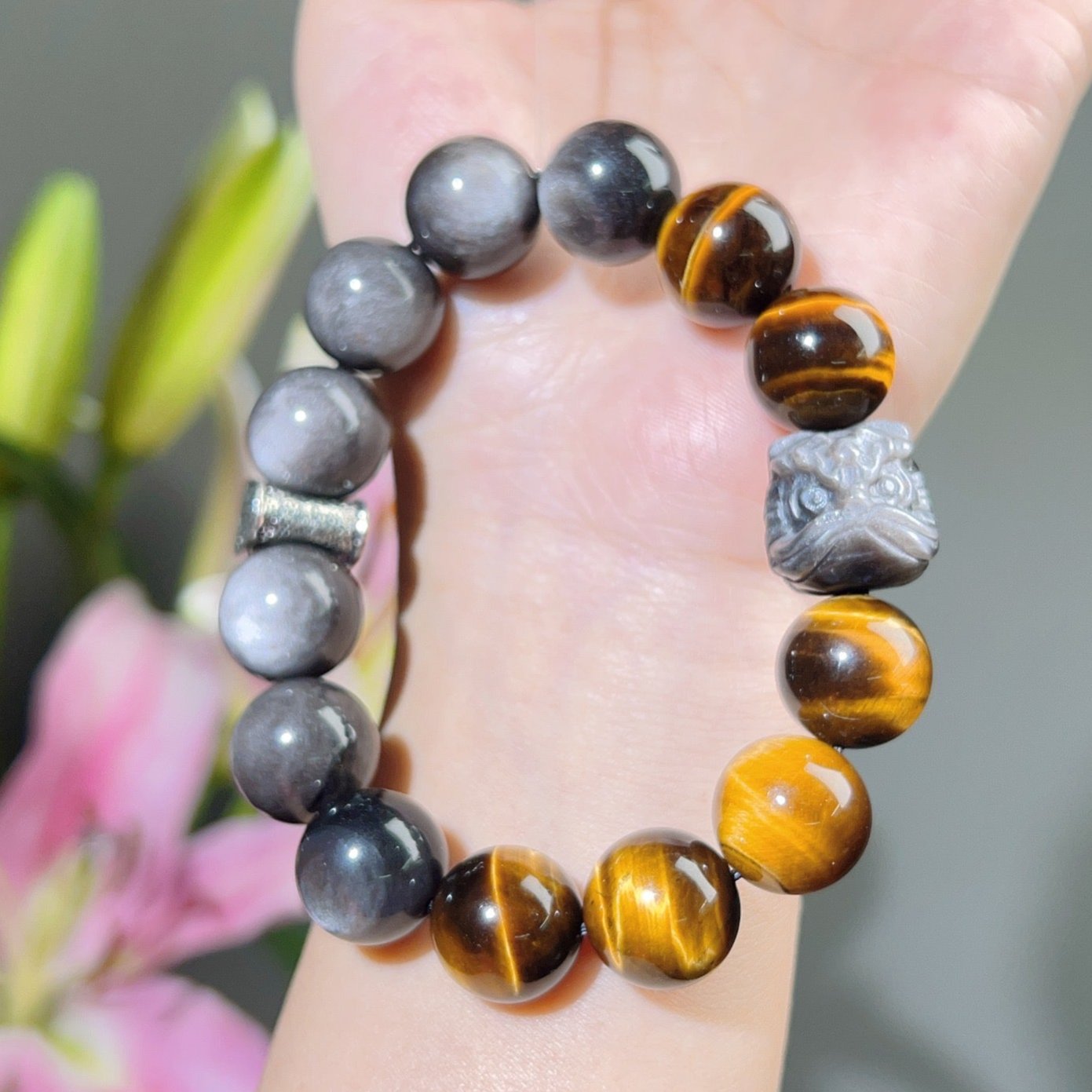 055 tai sui Obsidian Tiger Eye Stone Bracelet. Lucky Charm Bracelet 2025 Energy Magnetic High Quality Gift ID:1731114834781178287