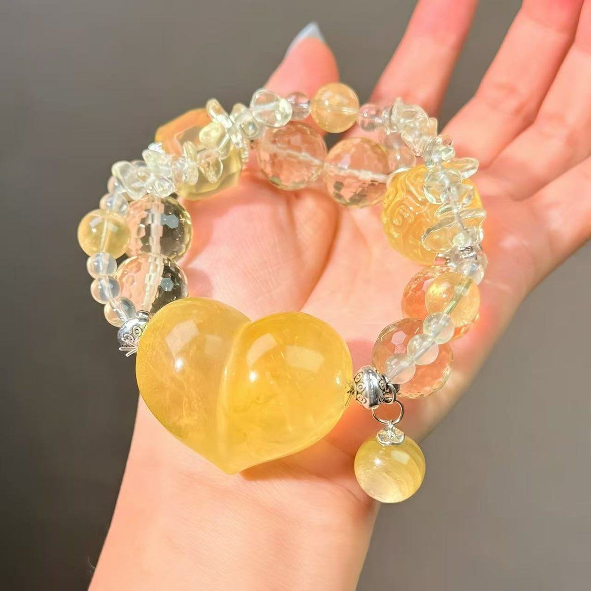 007 Citrine Lepidolite Bracelet Energy High Quality Fashion Feng Shui Bracelet Gift Bead Bracelet Jewelry
