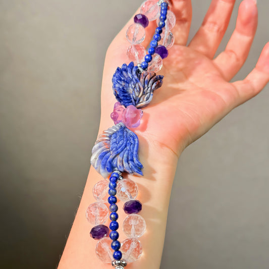 011 Lapis Lazuli Clear Quartz Amethyste bracelet