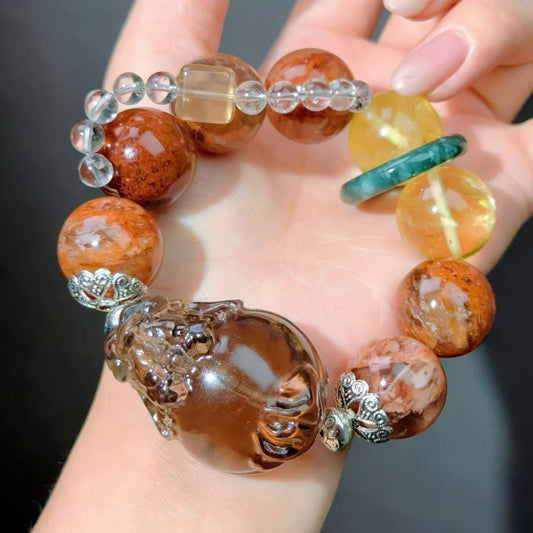 019 Smoky Quartz Citrine Phantom Q lucky charm bracelet 2025 energy feng shui magnetic fashion jewelry beads bracelet gift