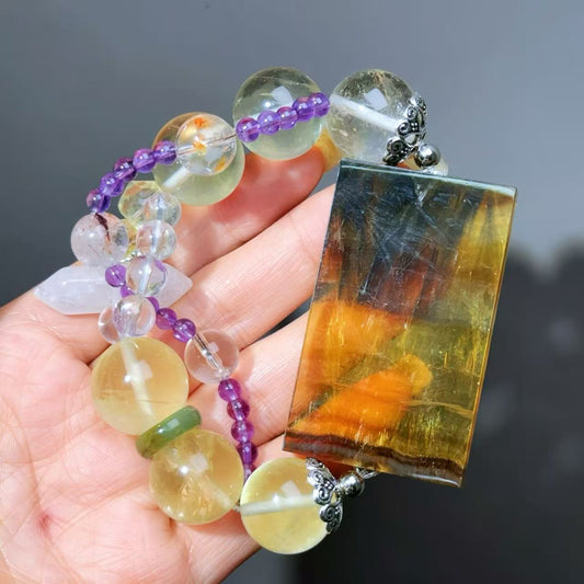 012 Fluorite Citrine Amethyst Jewelry Magnetic Feng Shui Bracelet Gift