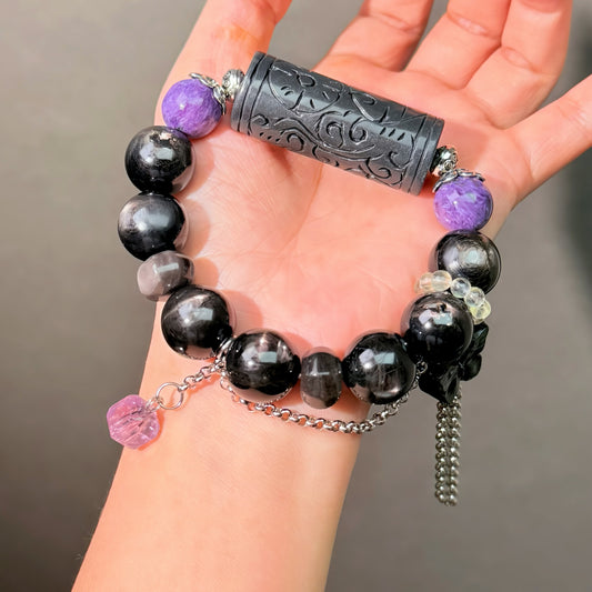 008 Hypersthene Jadeite Amethyst High Quality Fashion  Bracelet Gift Bead Bracelet Jewelry