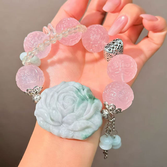 011 Rose Quartz Jadeite Citrine bracelet