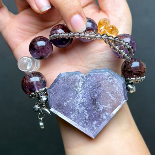 014 Phantom Q Lepidolite Citrine Bracelet Energy High Quality Fashion Jewelry Feng Shui Beads Magnetic Gift
