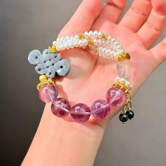 011 Amethyst Pearl Jadeite bracelet