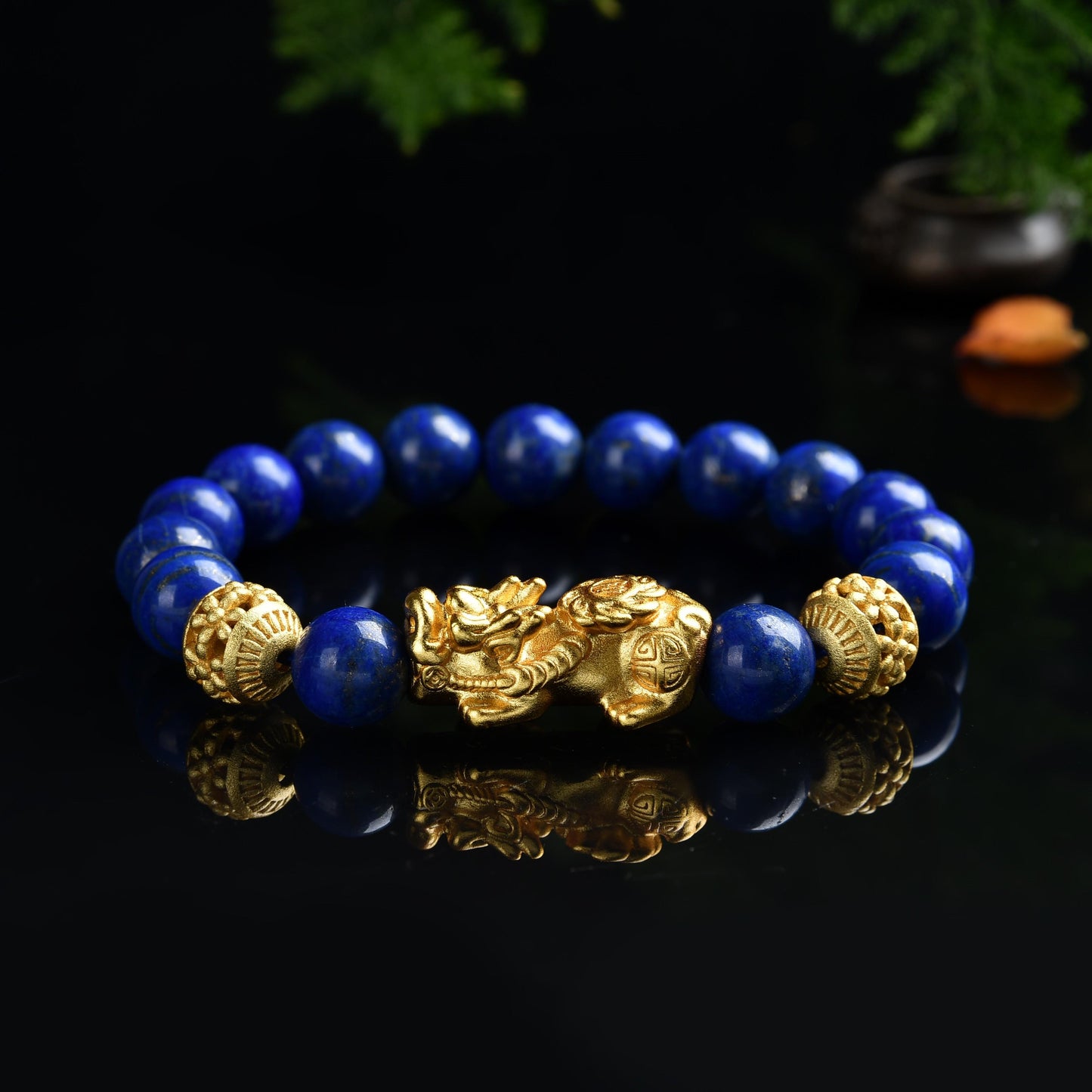 072 lucky charm bracelet 2023 lapis lazuli piyao bracelet energy wind water healing wealth beads rosary Chinese bracelet