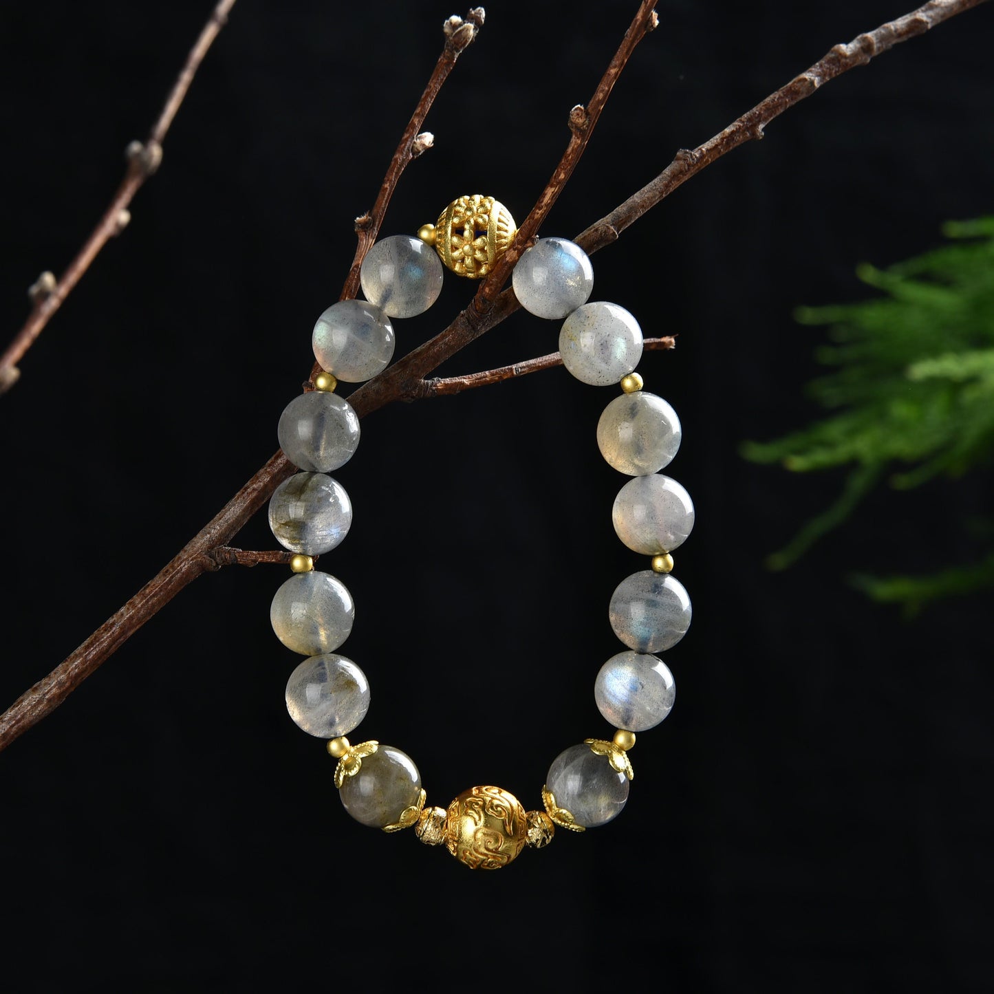 057 Lucky Charm Bracelet 2023 Labradorite Fashion Energy Healing Unisex Bead Bracelet Feng Shui Crystal