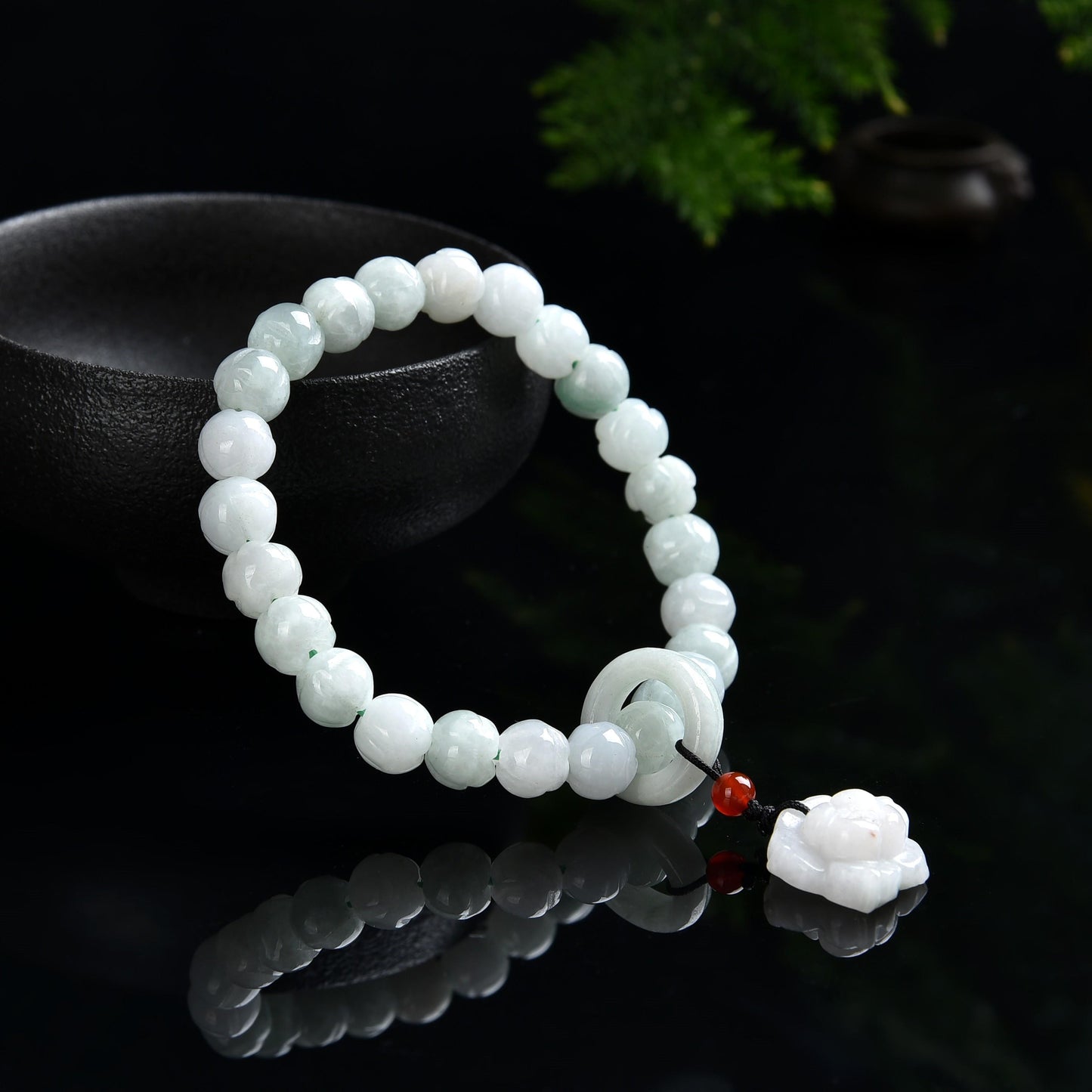 059 Jade Lotus Bracelet Charm Lucky Bracelet