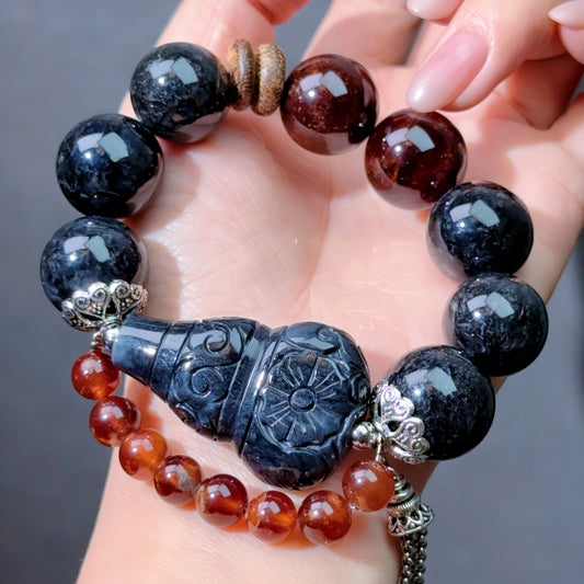 003 Jadeite Garnet  Bracelet 2025 Energy Beads Bracelet Fashion Magnetic Crystal Jewelry Bracelet 2025 Energy Beads Bracelet Fashion Magnetic Crystal Jewelry