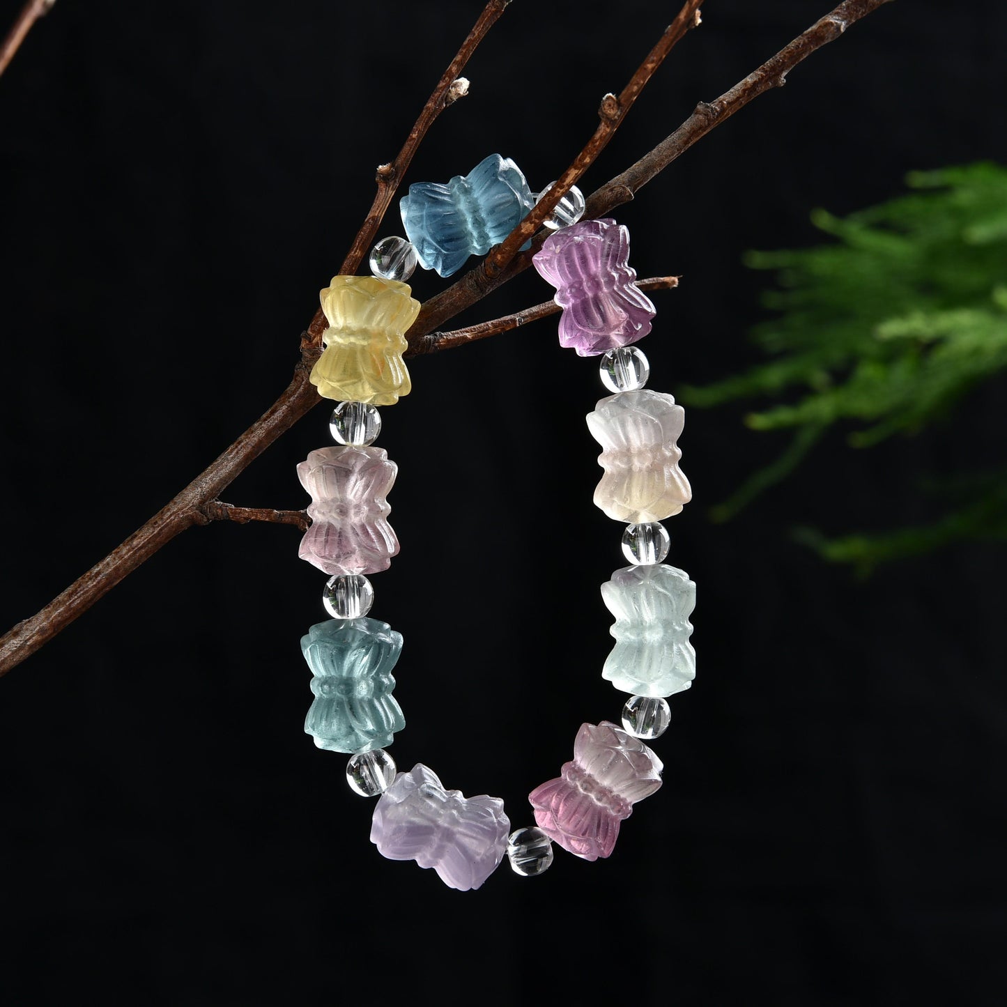 036 Fluorite bracelet with certificate lucky charm bracelet