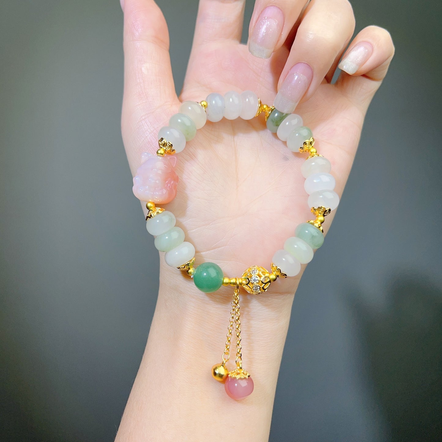 039 TianShan Jade Nine-tailed Fox Bracelet Yanyuan Agate Fashion Lucky Charm Bracelet 2025 Energy Feng Shui Bead Bracelet Gift