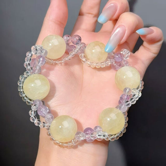 012 Citrine Amethyst Clear Quartz Jewelry Magnetic Feng Shui Bracelet Gift