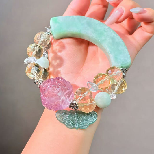 007 Jadeite Amethyst Citrine Bracelet Energy High Quality Fashion Feng Shui Bracelet Gift Bead Bracelet Jewelry