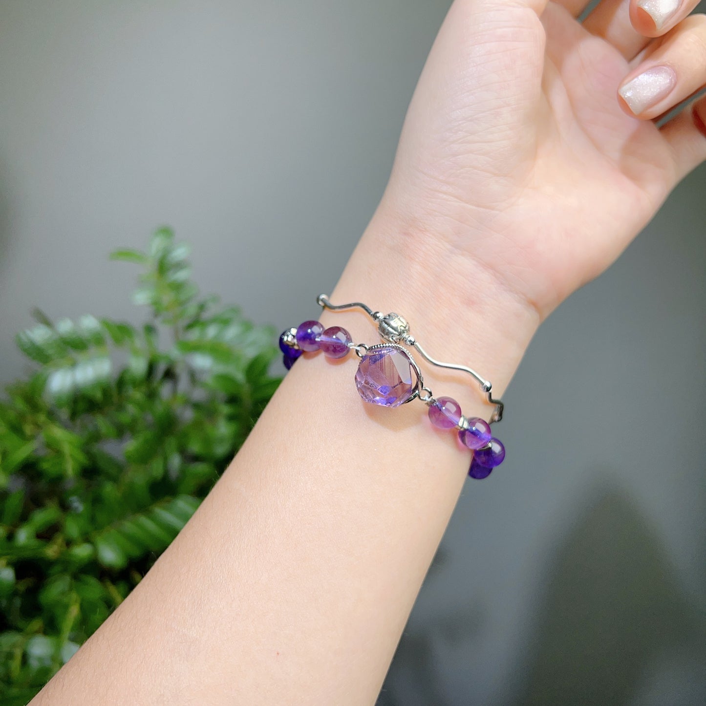 058 Brazilian Amethyst Bracelet High Quality Energy Feng Shui Lucky Charm Bracelet 2025.