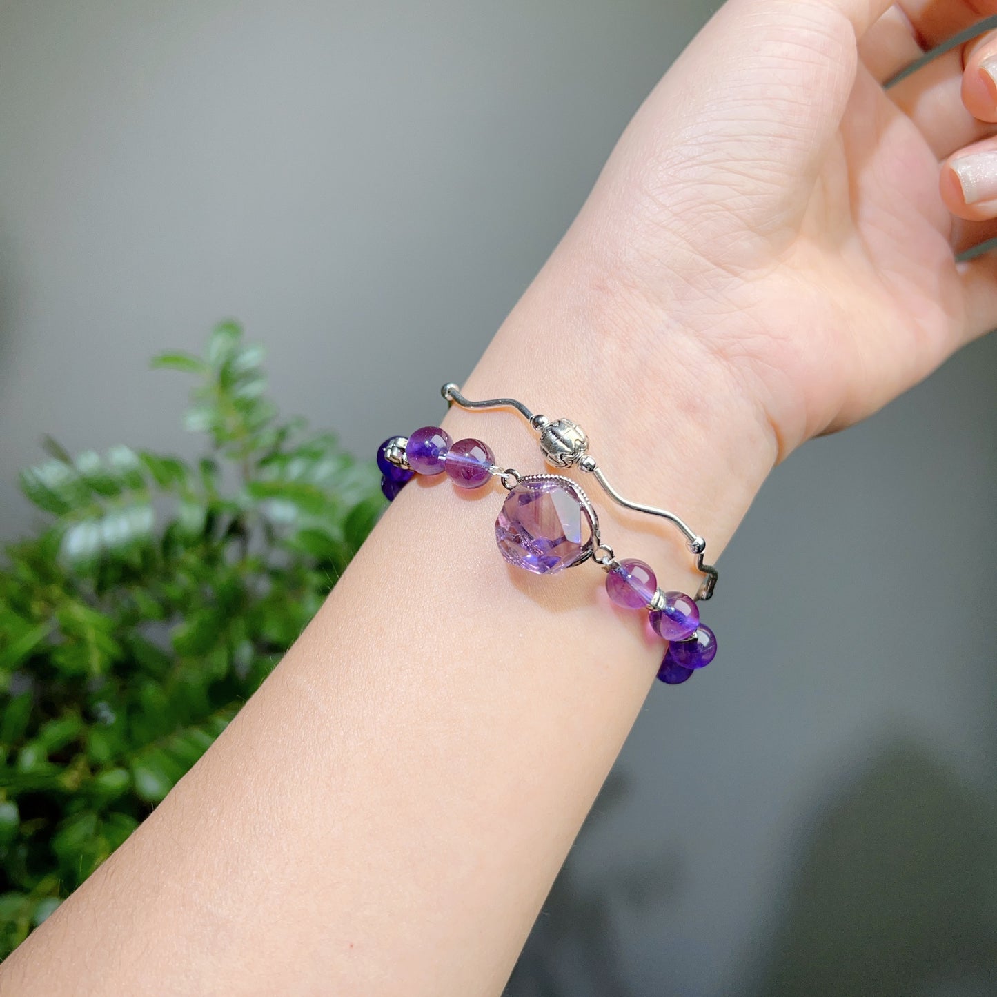 058 Brazilian Amethyst Bracelet High Quality Energy Feng Shui Lucky Charm Bracelet 2025.