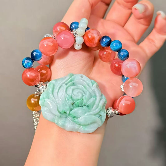 021 Agate Jadeite Tiger's Eye bracelet energy high quality fashion jewelry magnetic beads bracelet gift