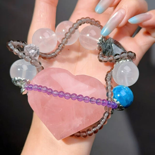 023 Rose Quartz Milk Quartz Phantom Quartz Bracelet 2025 Energy High Quality Fashion Feng Shui Bracelet